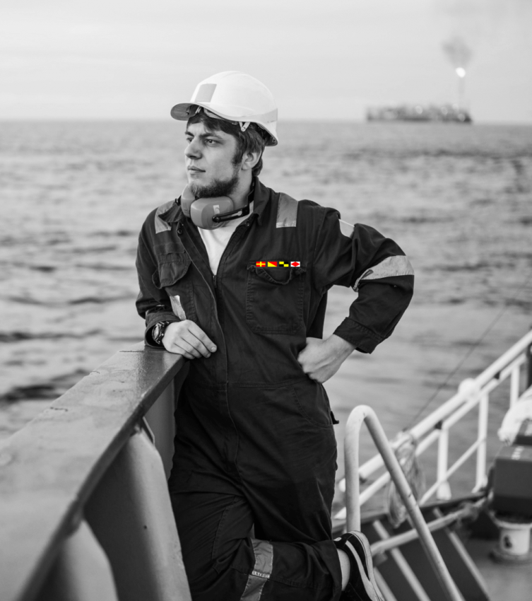 Sticketikett auf Berufskleidung